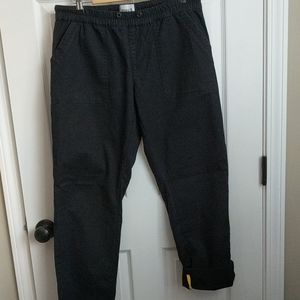 Pact woven roll up pants black M